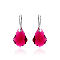 Ohrh&auml;nger mit Swarovski Kristall BAROQUE Ruby