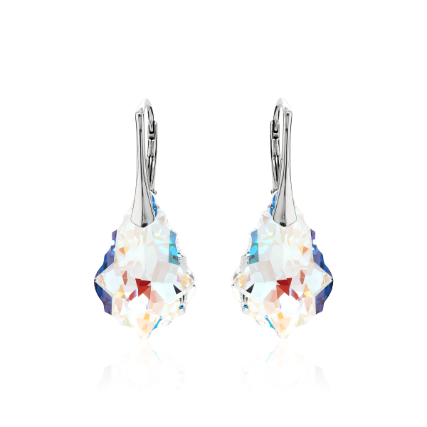 Ohrh&auml;nger mit Swarovski Kristall BAROQUE Blue Aurora Borealis