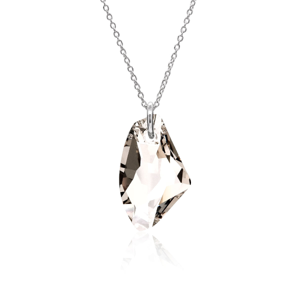 Halskette mit Swarovski Kristall GALACTIC VERTICAL Silver Shadow