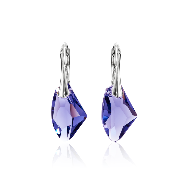 Ohrh&auml;nger mit Swarovski Kristall GALACTIC Tanzanit