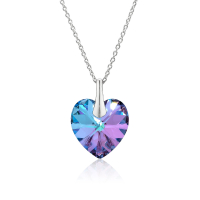 Halskette mit Swarovski Kristall HEART Vitrail Light