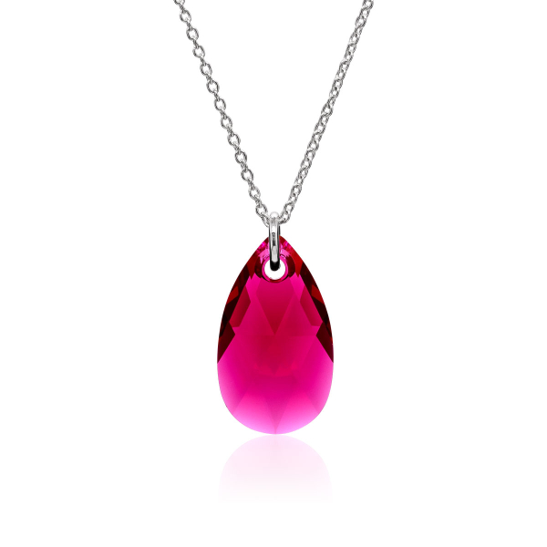 Halskette mit Swarovski Kristall PEAR Ruby