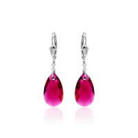 Pendel-Ohrh&auml;nger mit Swarovski Kristall PEAR Ruby