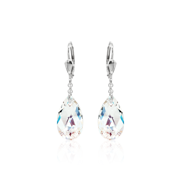 Pendel-Ohrh&auml;nger mit Swarovski Kristall PEAR Crystal Shimmer