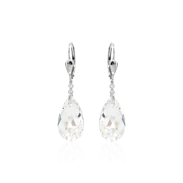 Pendel-Ohrh&auml;nger mit Swarovski Kristall PEAR Moonlight