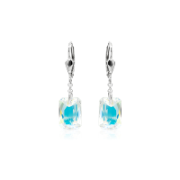 Pendel-Ohrh&auml;nger mit Swarovski Kristall EMERALD CUT...