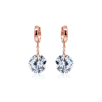 Pendel-Creole mit Zirkonia Silber Ros&eacute; vergoldet